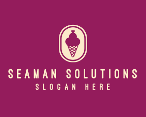 Gelato Ice Cream Cone logo design