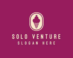 Gelato Ice Cream Cone logo design