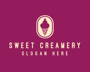 Gelato Ice Cream Cone logo design