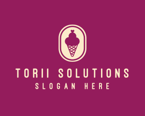 Gelato Ice Cream Cone logo design