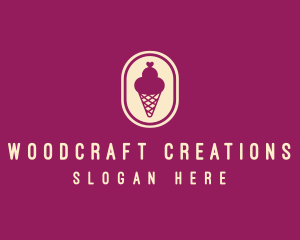 Gelato Ice Cream Cone logo design