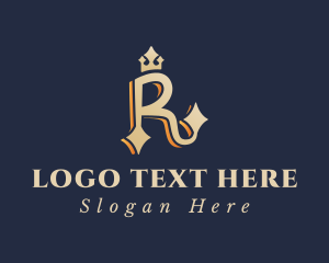 Letter R - Regal Royal Crown logo design