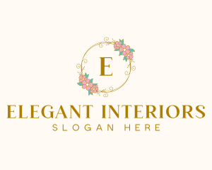 Elegant Floral Circle logo design