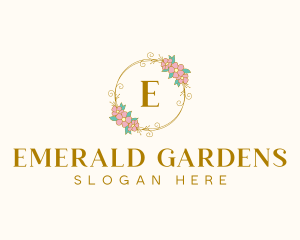 Elegant Floral Circle logo design