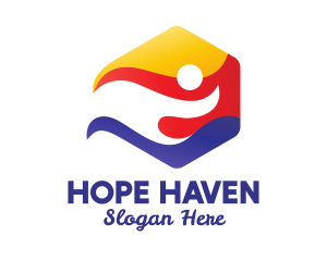 Humanitarian - Running Person Badge logo design