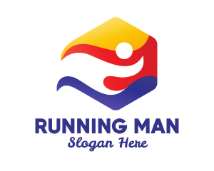 Running Person Badge logo design