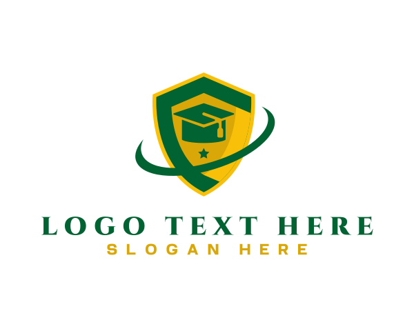 Teacher - Graduation School Shield logo design