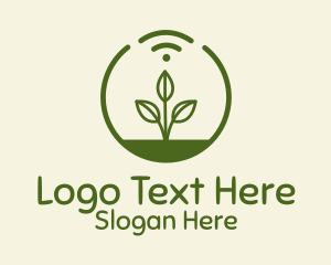 Botany - Plant Wifi Signal Badge logo design