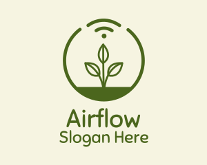 Plant Wifi Signal Badge logo design