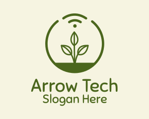 Plant Wifi Signal Badge logo design