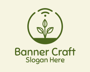 Plant Wifi Signal Badge logo design