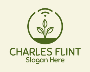 Plant Wifi Signal Badge logo design