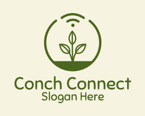 Plant Wifi Signal Badge logo design