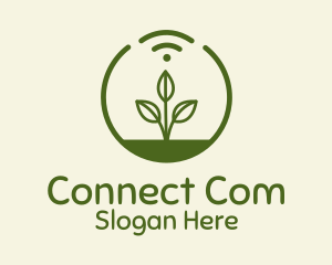 Plant Wifi Signal Badge logo design