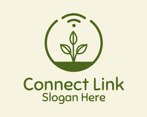 Plant Wifi Signal Badge logo design