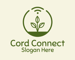 Plant Wifi Signal Badge logo design