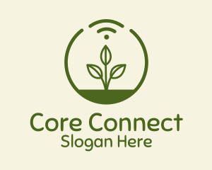 Plant Wifi Signal Badge logo design