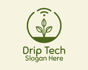 Plant Wifi Signal Badge logo design