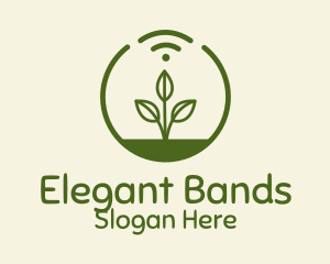 Plant Wifi Signal Badge logo design