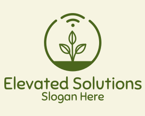 Plant Wifi Signal Badge logo design