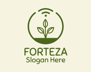 Plant Wifi Signal Badge logo design