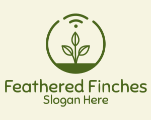 Plant Wifi Signal Badge logo design