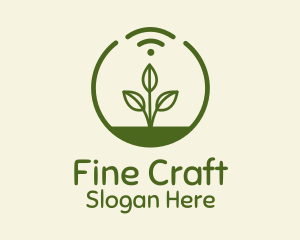 Plant Wifi Signal Badge logo design