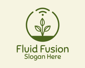 Plant Wifi Signal Badge logo design