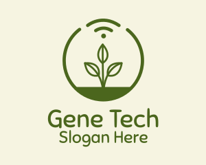 Plant Wifi Signal Badge logo design