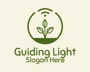 Plant Wifi Signal Badge logo design