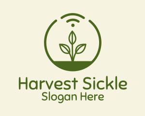 Plant Wifi Signal Badge logo design