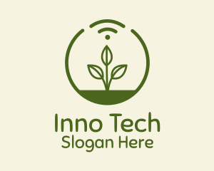 Innovative - Plant Wifi Signal Badge logo design