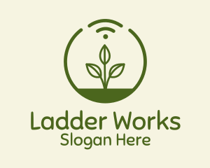 Plant Wifi Signal Badge logo design