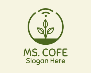 Plant Wifi Signal Badge logo design