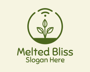 Plant Wifi Signal Badge logo design