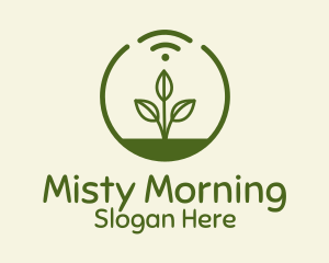 Plant Wifi Signal Badge logo design