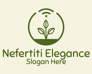 Plant Wifi Signal Badge logo design