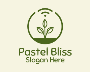 Plant Wifi Signal Badge logo design