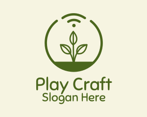 Plant Wifi Signal Badge logo design