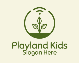 Plant Wifi Signal Badge logo design