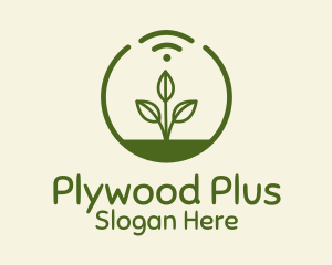 Plant Wifi Signal Badge logo design