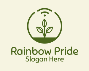 Plant Wifi Signal Badge logo design