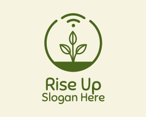 Plant Wifi Signal Badge logo design