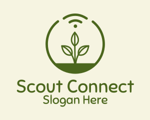 Plant Wifi Signal Badge logo design