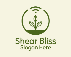 Plant Wifi Signal Badge logo design