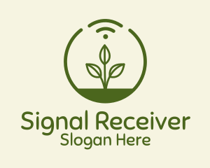 Plant Wifi Signal Badge logo design