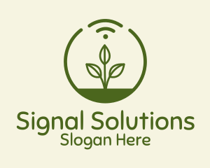 Signal - Plant Wifi Signal Badge logo design