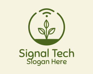 Signal - Plant Wifi Signal Badge logo design