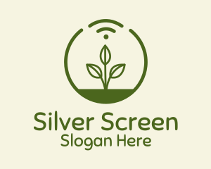 Farmer - Plant Wifi Signal Badge logo design