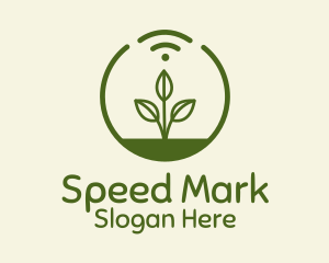 Plant Wifi Signal Badge logo design